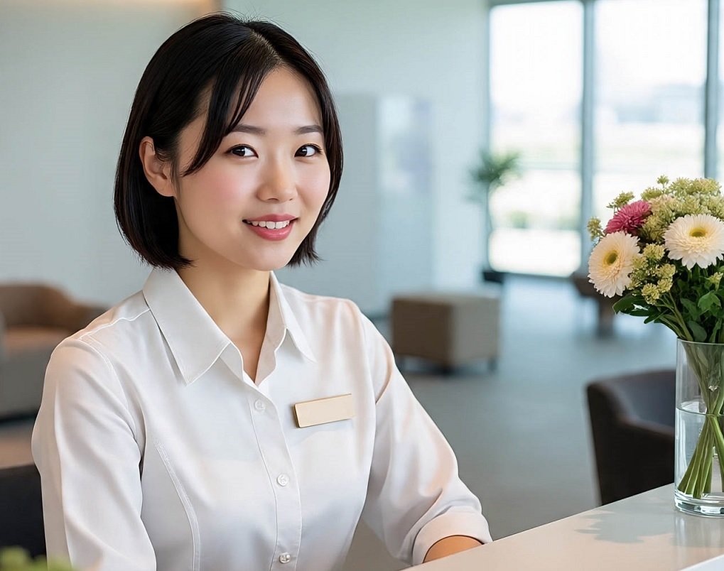 Mulher japonesa sorrindo